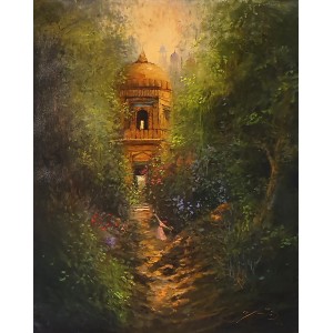 A. Q. Arif, 22 x 28 Inch, Oil on Canvas, Cityscape Painting, AC-AQ-486